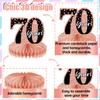 10 Pieces Rose Gold 70th Birthday Decoration,70th Birthday Centerpieces for Tables Happy 70th Honeycomb Table Topper for Women,70th Birthday Table Sign Decor view 4