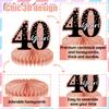 10Pcs Rose Gold Pink 40th Birthday Decorations Honeycomb Centerpieces for women ,Happy 40th Birthday Centerpieces Tables Toppers Party Decorations Supplies,40th Birthday Table Sign Decor view 4