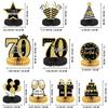 10PCS Black Gold 70th birthday decorations for Men and Women70 birthday Decorations Honeycomb table centerpiecesHappy 70th Birthday Centerpieces Tables Toppers70th Birthday Table Sign Decor view 2