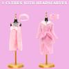 23 Pcs Doll Clothes and Accessories Including 6 Sets Bathrobes Pajamas, Towels, Headband, 3 Slippers and 8 Toiletries Accessories for 11.5 inch Girl Doll view 3