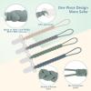 4-Pack Silicone Pacifier Clips with a Woven Rope Shape for Baby Boys and Girls - Flexible and Rust-Free Holders for Teething Relief and Baby Essentials, Safe for Newborns (Grey) view 3