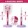 HYES 2 in 1 Kids Basketball Hoop and T Ball Set - Adjustable Height, Kids Baseball Tee with Automatic Pitching Machine, Indoor Outdoor Sport Toys Gifts for Toddler Boys Girls Age 1-5, Pink view 3