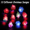 KIMOBER 50PCS Christmas Light Up Rings,Assorted Santa Snowman Flash LED Rings Toys Glow in the Dark Ring Toys for Xmas Kids Party Favors view 4