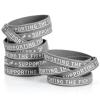 50 Pcs Brain Cancer Awareness Rubber Bracelets Gray Ribbon Awareness Silicone Wristband Bulk Brain Injury Cancer Awareness Bracelet Motivational Wristbands For Unisex Men Women Support Fundraisers view 1