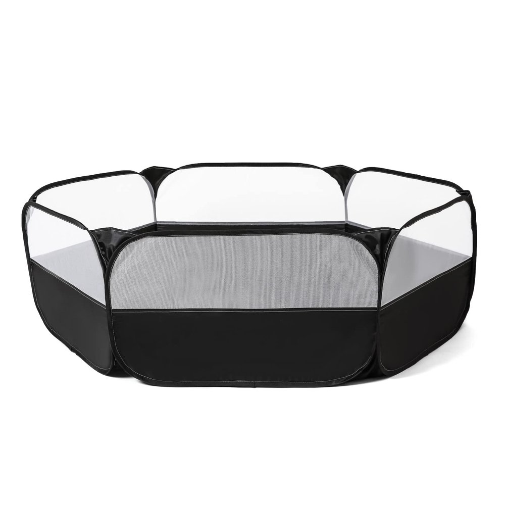 Foldable Ball Pit for Toddlers, Large Pop Up Ball Pits Kids Play Tent Crawl Playpen Ball Pool Playhouse Playpen with Storage Bag, for Boys Girls Dogs Cats Ferrets Indoor Outdoor, Black