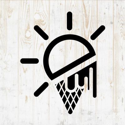 Ice Cream Decals Peel and Stick - Wall Vinyl Decals Stickers - Cone Sundae Cart Chocolate Silhouette - Car Window Truck Laptop - Kitchen Cafe Bar Shop Store Girls Kids Nursery Room Decor DWSV16742