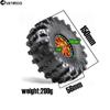 Chanmoo 4Pcs RC 2.2 Beadlock 10-Spokes Wheel Rims & Rubber Crawler Tire for 1/10 RC Crawler Axial SCX10 RBX10 Wraith 90048 90018 Traxxas TRX4 (Orange) view 2