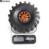 Chanmoo 4Pcs RC 2.2 Beadlock 10-Spokes Wheel Rims & Rubber Crawler Tire for 1/10 RC Crawler Axial SCX10 RBX10 Wraith 90048 90018 Traxxas TRX4 (Orange) view 4
