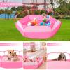 Foldable Ball Pit for Toddlers, Large Pop Up Ball Pits Kids Play Tent Crawl Playpen Ball Pool Playhouse Playpen with Storage Bag, for Boys Girls Dogs Cats Ferrets Indoor Outdoor, Bright Pink view 3