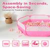 Foldable Ball Pit for Toddlers, Large Pop Up Ball Pits Kids Play Tent Crawl Playpen Ball Pool Playhouse Playpen with Storage Bag, for Boys Girls Dogs Cats Ferrets Indoor Outdoor, Bright Pink view 4