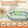 Foldable Ball Pit for Toddlers, Large Pop Up Ball Pits Kids Play Tent Crawl Playpen Ball Pool Playhouse Playpen with Storage Bag, for Boys Girls Dogs Cats Ferrets Indoor Outdoor, Dark Gray view 2