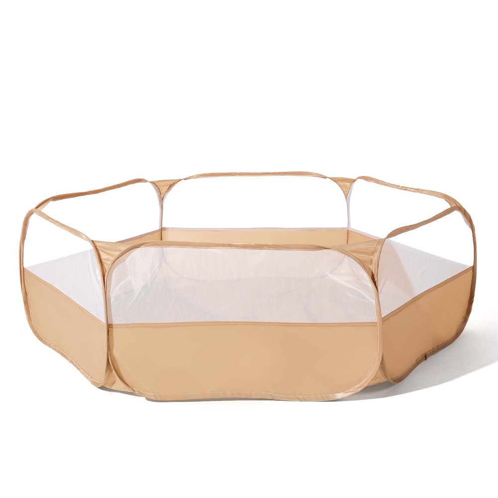 Foldable Ball Pit for Toddlers, Large Pop Up Ball Pits Kids Play Tent Crawl Playpen Ball Pool Playhouse Playpen with Storage Bag, for Boys Girls Dogs Cats Ferrets Indoor Outdoor, Khaki