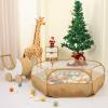 Foldable Ball Pit for Toddlers, Large Pop Up Ball Pits Kids Play Tent Crawl Playpen Ball Pool Playhouse Playpen with Storage Bag, for Boys Girls Dogs Cats Ferrets Indoor Outdoor, Khaki view 2