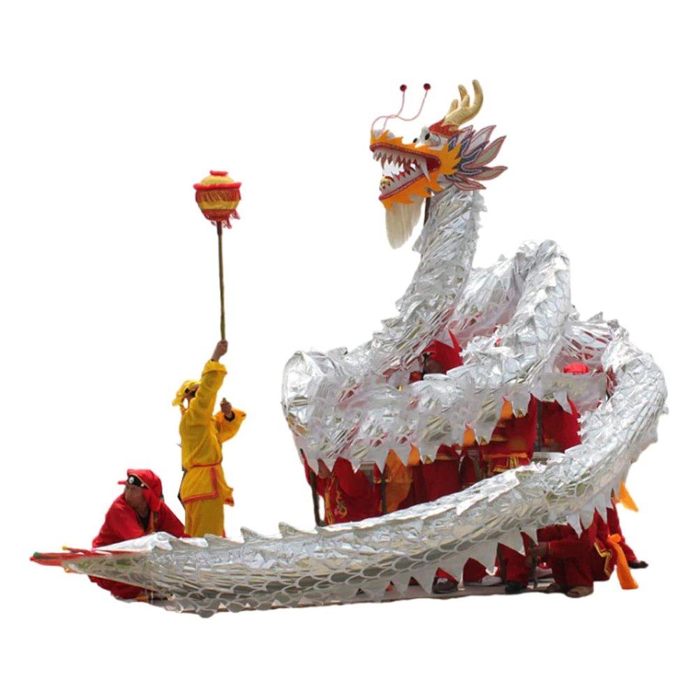 18 M Dragon Dance Performance Satin Cloth Dragon Silk Dragon Dance Plastic Dragon Dance Fitness and Entertainment Performance
