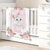 Personalized Baby Blanket for Girls Boys Bunny Custom Baby Blanket with Name Swaddle Blanket for Toddlers Infants Kids Shower Newborns Nursery Stroller Crib Decor Throw Birthday Gift view 3