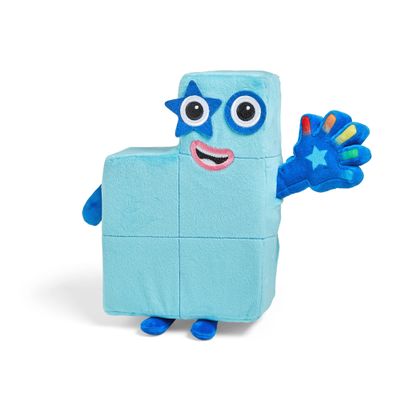 Learning Resources - Numbered Block Interactive Plush Singing Five Counter, from 3 Years, Lit Toy, 12 Phrases, Numberblocks Song, HM95352-UK, Blue, One Size