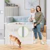 Reinforced 55" Wide Retractable Baby Gates for Doorways to Prevent Crawling Under, Outdoor Retractable Gate, Mesh Child Safety Gates for Toddlers, Indoor/Outdoor Baby Gate for Deck/Porch/Patio, White view 1
