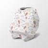 Personalized Baby Car Seat Cover Stroller Canopy: Custom Name Newborn Baby Boy Girl Elastic Animals Nursing Cover for Moms First Birthday Gift Moon Bear(one Size) view 1