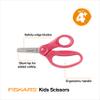 Fiskars Blunt-Tip Scissors for Kids, School or Crafting, 5", Premium Pink, 1-Pack view 2