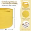 MEGASKET Extra Large Yellow Basket, 22 X 22 X 14 Cotton Rope Yellow Decor for Living Room Bedroom, Woven Basket for Blanket, Laundry, Towel, Shoe, Baby Nursery Toy Organizer, Room Decor Storage Bin view 2