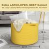 MEGASKET Extra Large Yellow Basket, 22 X 22 X 14 Cotton Rope Yellow Decor for Living Room Bedroom, Woven Basket for Blanket, Laundry, Towel, Shoe, Baby Nursery Toy Organizer, Room Decor Storage Bin view 3