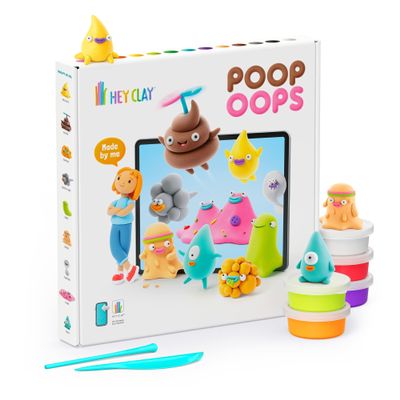 Hey Clay - Poop Oops Air-Dry Clay -16 Can Set - Hey Clay New Set Arts & Crafts for Ages 3 to 10