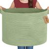 MEGASKET Extra Large Green Basket, 22" X 22" X 14" Woven Cotton Rope Baskets for Blankets, Nursery Laundry Basket, Cute Kids Toy Storage Bin, Green Living Room Bedroom Decor Baskets for Organizing view 1
