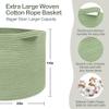 MEGASKET Extra Large Green Basket, 22" X 22" X 14" Woven Cotton Rope Baskets for Blankets, Nursery Laundry Basket, Cute Kids Toy Storage Bin, Green Living Room Bedroom Decor Baskets for Organizing view 2
