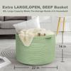 MEGASKET Extra Large Green Basket, 22" X 22" X 14" Woven Cotton Rope Baskets for Blankets, Nursery Laundry Basket, Cute Kids Toy Storage Bin, Green Living Room Bedroom Decor Baskets for Organizing view 3
