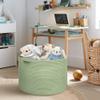 MEGASKET Extra Large Green Basket, 22" X 22" X 14" Woven Cotton Rope Baskets for Blankets, Nursery Laundry Basket, Cute Kids Toy Storage Bin, Green Living Room Bedroom Decor Baskets for Organizing view 4