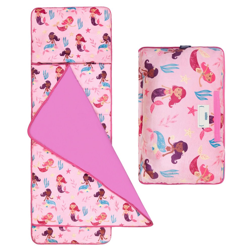 Wildkin Kids Velour Nap Mat  Soft, Cozy, Convenient for Daycare & Preschool  Groovy Mermaids