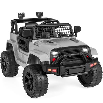 Best Choice Products 12V Kids Electric Vehicle Toy Ride On Car with Parent Remote Control for Toddlers, Seat Harness, 61 lbs Weight Capacity, Locking Doors, Spring Suspension, Bluetooth - Gray