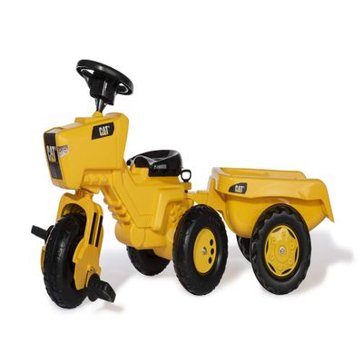 ROLLY TOYS CAT 3-Wheeled Pedal Tractor with Trailer