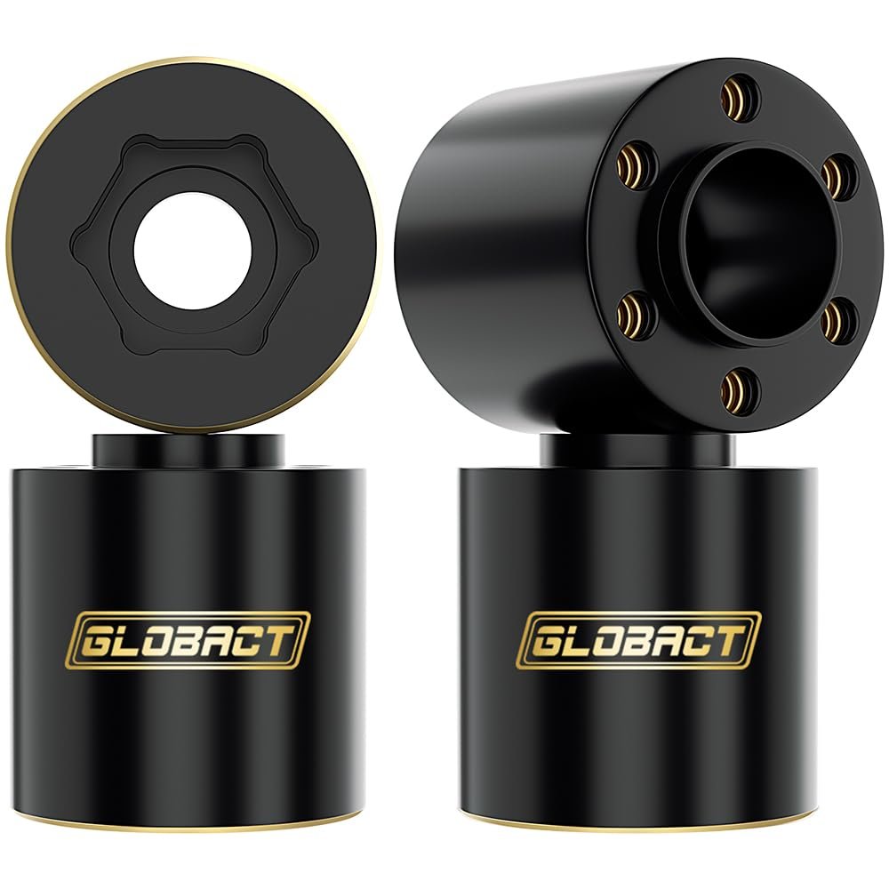 GLOBACT Brass Weights 12mm Hex Hub Extended Wheel Hex Hubs 200g Counterweight for 1/10 Trx4 Trx6 Axial SCX10 II III Redcat GEN7 GEN8 1.9in 2.2in Wheel Rims Upgrade Parts (4Pcs 22mm)