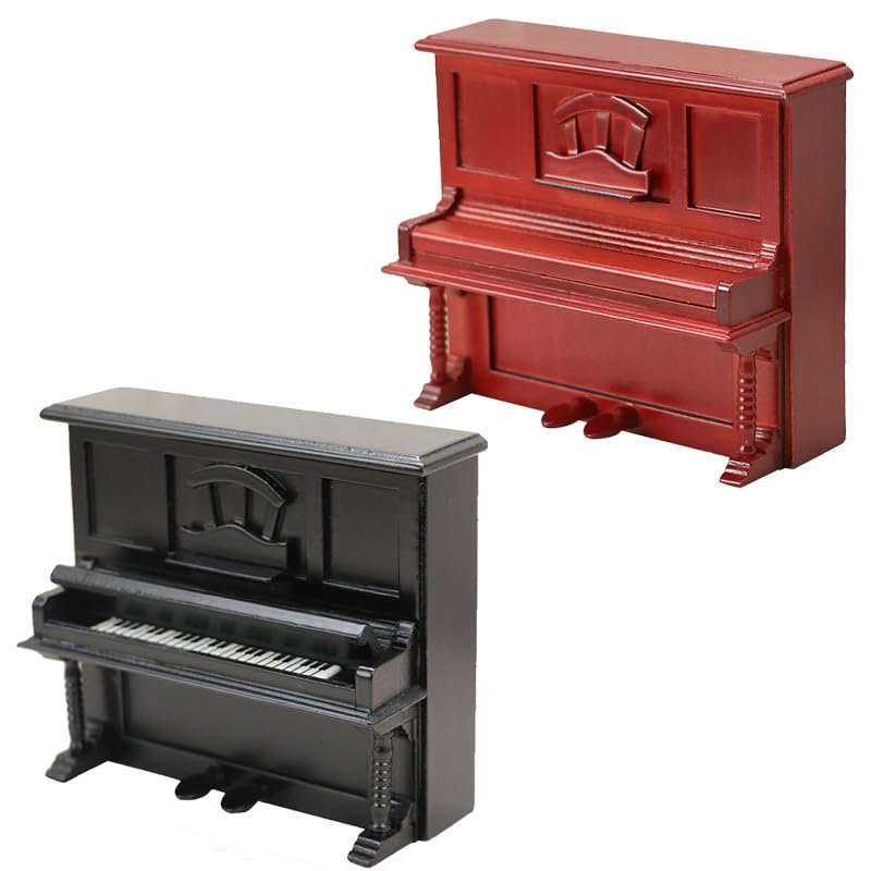AirAds Dollhouse 1:12 Miniature Piano Classic Standard Piano; Price Each (1 red Piano)