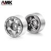 4Pcs 27.5 * 14.5mm Aluminum Alloy 7mm Hex Hub 1.0 Beadlock Wheels Rims Wheel Weights for 1/18 1/24 RC Crawler Axial SCX24 AX24 Wrangler JLU Deadbolt C10 B17 TRX4M Upgrades (Titanium) view 4