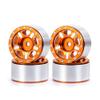 4Pcs 27.5 * 14.5mm Aluminum Alloy 7mm Hex Hub 1.0 Beadlock Wheels Rims Wheel Weights for 1/18 1/24 RC Crawler Axial SCX24 AX24 Wrangler JLU Deadbolt C10 B17 TRX4M Upgrades (Orange) view 1