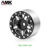 4Pcs 27.5 * 14.5mm Aluminum Alloy 7mm Hex Hub 1.0 Beadlock Wheels Rims Wheel Weights for 1/18 1/24 RC Crawler Axial SCX24 AX24 Wrangler JLU Deadbolt C10 B17 TRX4M Upgrades (Orange) view 3