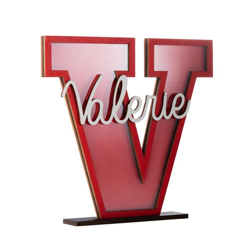 callie Personalized Initial Piggy Bank Gift for Kids Initial Bank with Alphabet Letters Interactive Money-Saving Wooden Bank for Kids Birthday Home Decoration(Style2,Initial V)