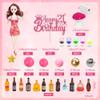 DRWATE Mini Wine Bottles Cake Toppers with 12 Mini Wine Bottles 5 Mini Wine Glasses 1 Toilet 1 Beauty Doll 21st Birthday Cake Topper for Celebrating 21st Birthday (Brown) view 2