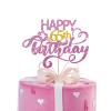 MINUET MINUTE Pink Glitter Happy 65th Birthday Cake Topper, 1 x 6.3" x 3.5" Sixty Five Years Old Birthday Party Cake Decor, Gold Number 65 view 1
