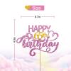 MINUET MINUTE Pink Glitter Happy 65th Birthday Cake Topper, 1 x 6.3" x 3.5" Sixty Five Years Old Birthday Party Cake Decor, Gold Number 65 view 2