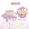 MINUET MINUTE Pink Glitter Happy 65th Birthday Cake Topper, 1 x 6.3" x 3.5" Sixty Five Years Old Birthday Party Cake Decor, Gold Number 65 view 3