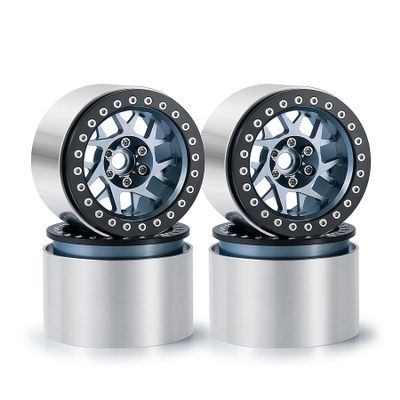 4Pcs Aluminum Alloy 12mm Hex Hub 2.2 Beadlock Wheels Rims 64.5 * 45mm for 1/10 RC Crawler Axial RBX10 AXI03005 Upgrade Parts