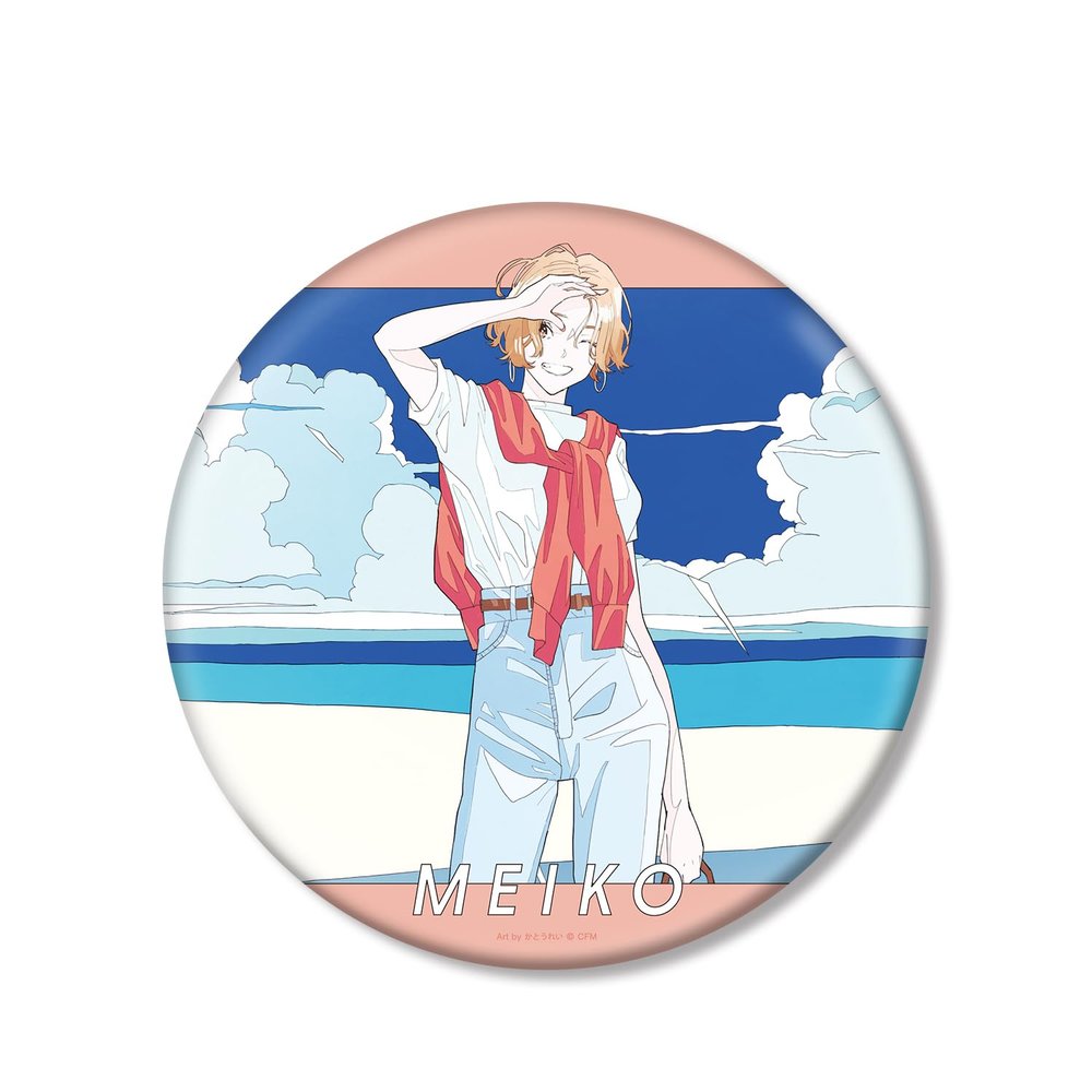 Peer Pro Characters Illustration by Meiko, Early Summer Outing Version, Art by Rei Kato, Big Can Badge