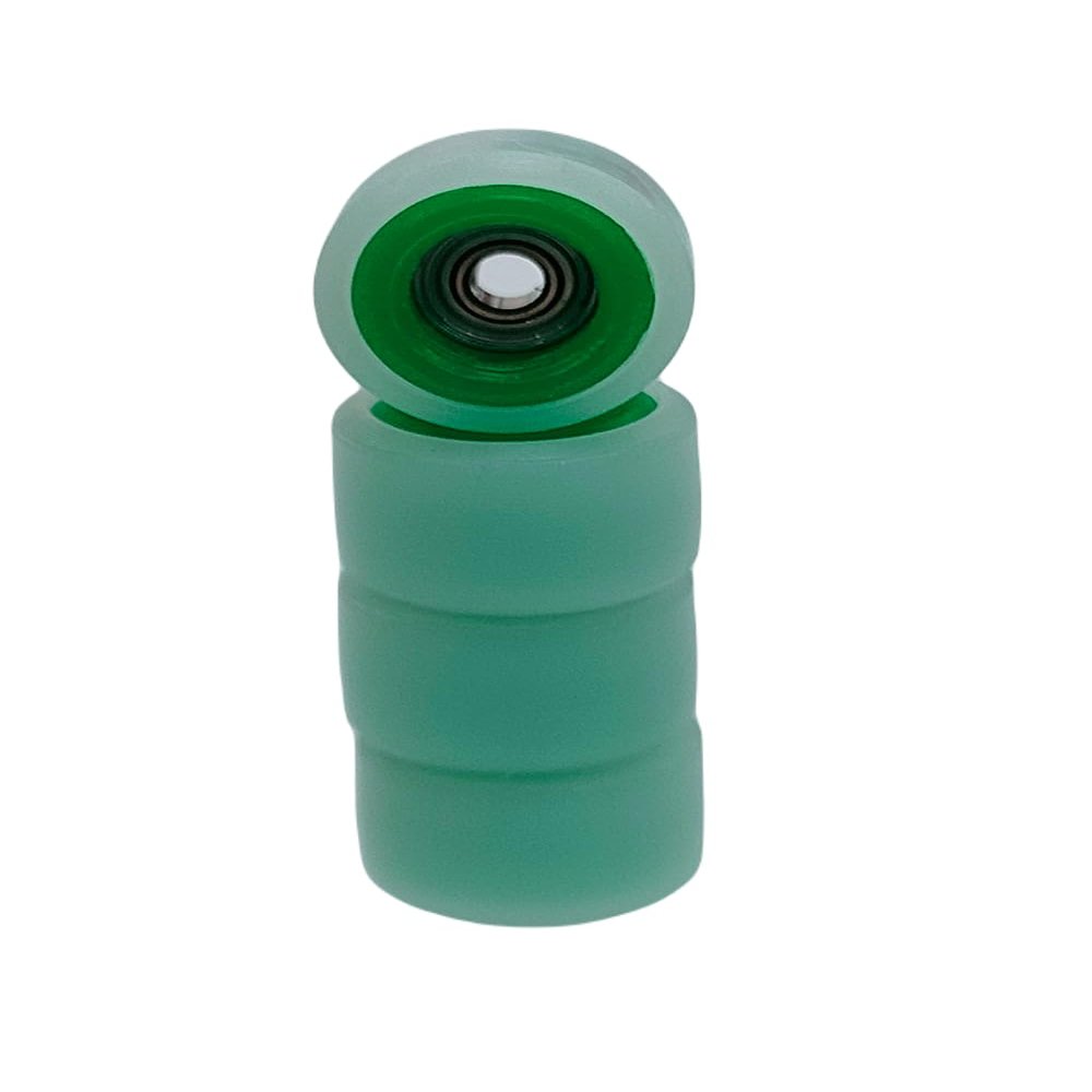 Leefai Clear Fingerboard Wheels Embedded Color Layer - Hot Finger Skateboard Wheels - Ultra Spin Bearings Wheels - 7.8mmx5.1mm -Inner Layer Colorway (Green)