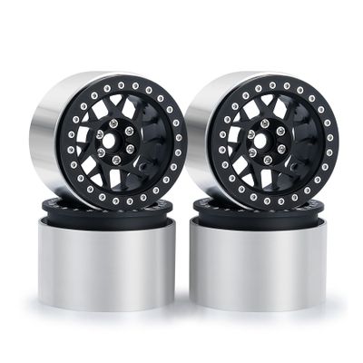 4Pcs 64.5 * 45mm Aluminum Alloy 12mm Hex Hub 2.2 Beadlock Wheels Rims for 1/10 RC Crawler Axial RBX10 AXI03005 Upgrade Parts