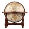 POCHY Practical Globe Large World Globe Wood Base Educational Globe 12 Inch Retro Art Geographic Globe for Office Shelf Desktop Display Beautifully Decor view 1