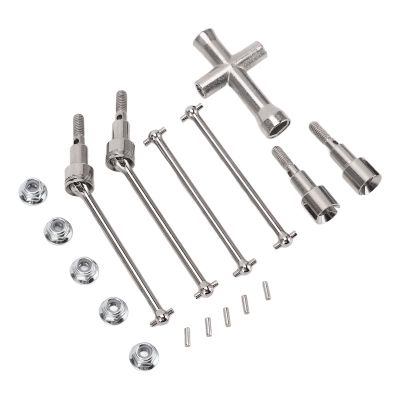 1/16 RC Car Drive Shaft Set Front Rear CVD Axle Kit Compatible with 16101 16102 16103 16201PRO High Strength Steel Drive Shafts for 1/16 Scale RC Cars