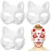 BESPORTBLE White Craft Masks 3Pcs Cat Mask White Paper, Face Paper Masks, Painted Blank Mask for DIY Masquerade Cosplay Party Blank view 1
